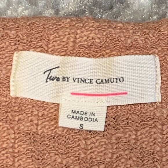 Vince Camuto Two Cardigan Women S Orange Textured Stretch Knit Long Sleeve C06 - Picture 10 of 14